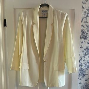 Liz Baker Cream Blazer with Shawl Lapels